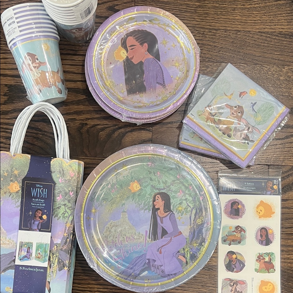 Disney Wish Party Supplies Set - Purple and Yellow